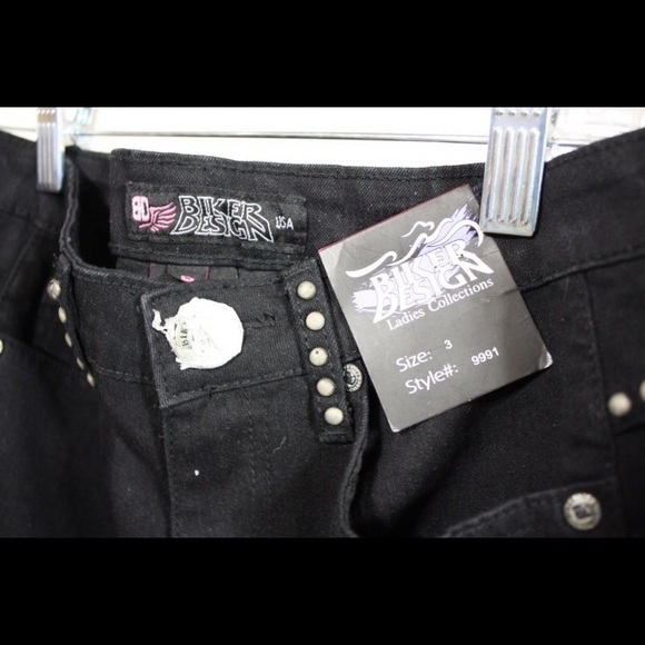 Biker Design cutout black jeans sz3 - Picture 5 of 5